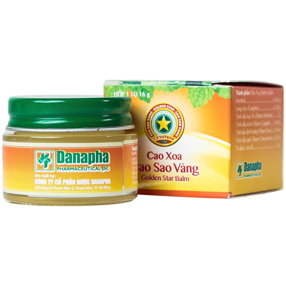 Hình ảnh Cao Sao Vàng Danapha điều trị cảm cúm, nhức đầu (16g)