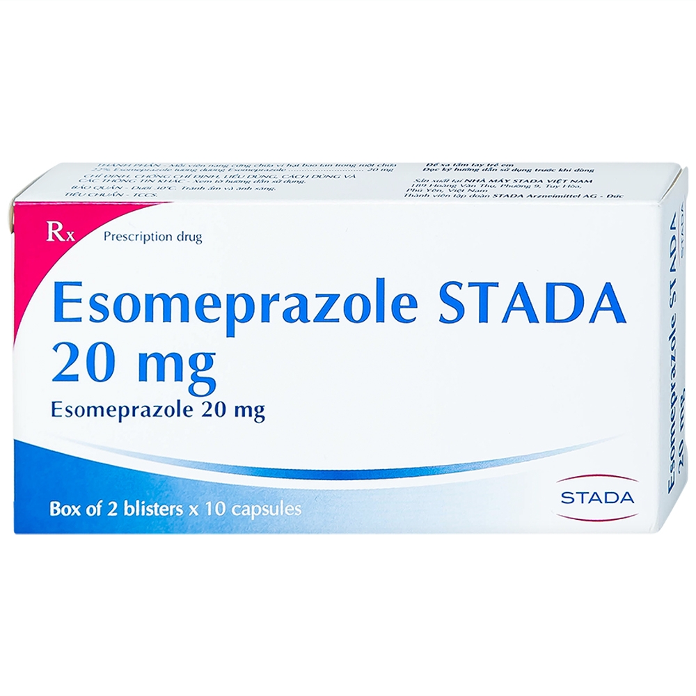 Hình ảnh Thuốc Esomeprazole Stada 20mg điều trị trào ngược dạ dày, thực quản (2 vỉ x 10 viên)