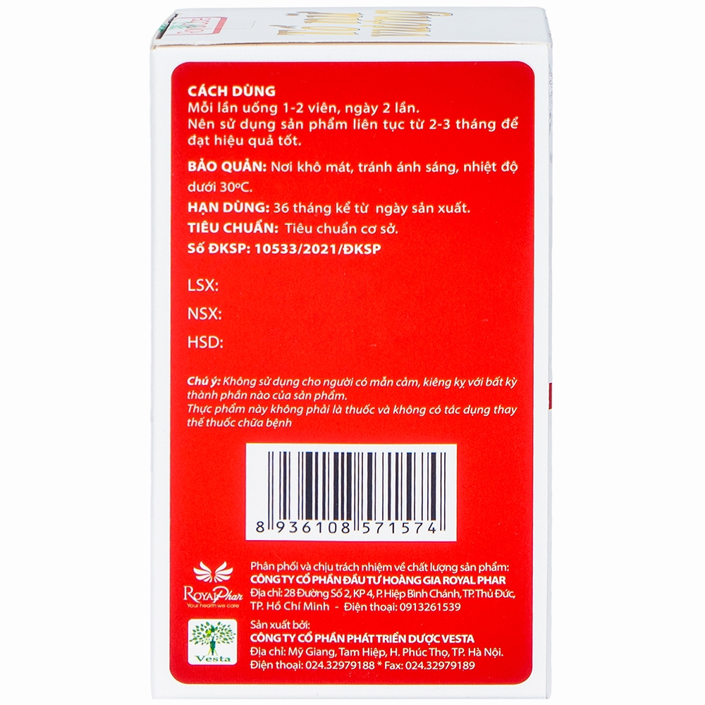 Hình ảnh Viên uống Tố Nữ Vương Royal Care hỗ trợ cải thiện nội tiết tố nữ (30 viên)