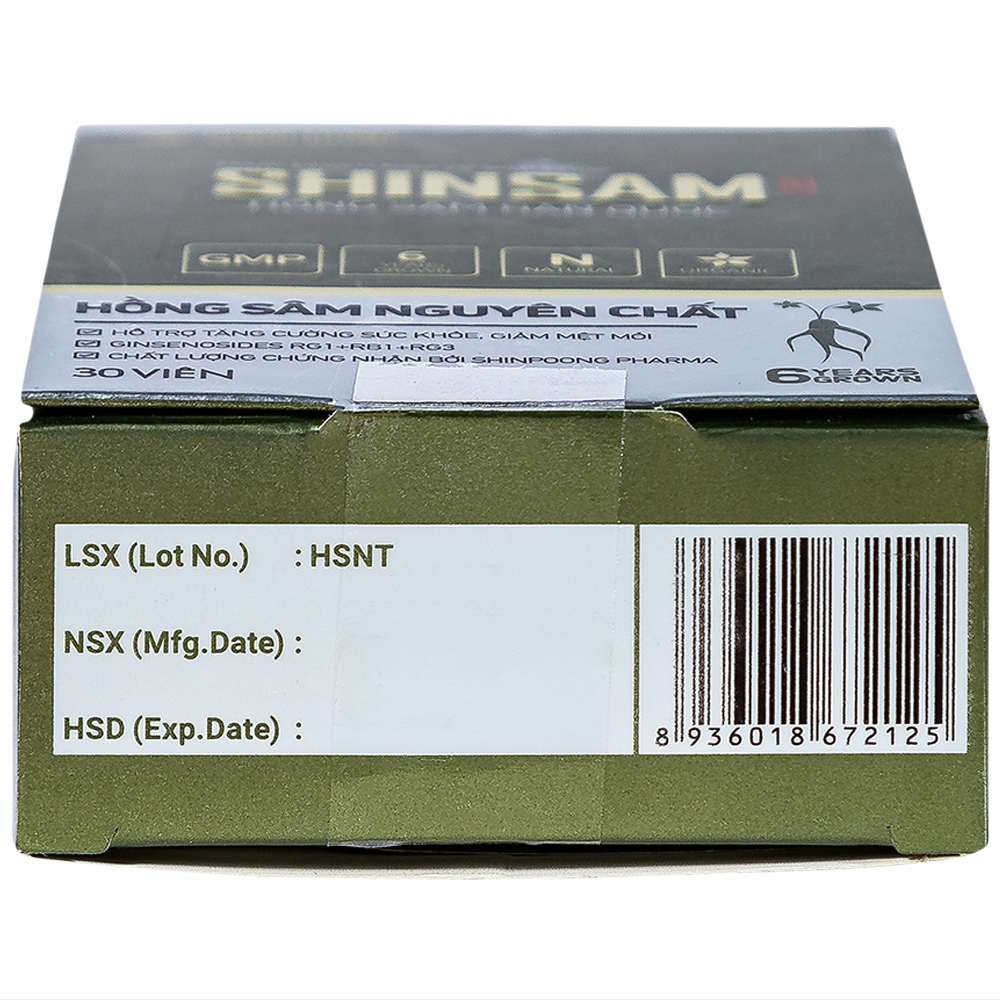 Hình ảnh Viên uống Hồng Sâm Hàn Quốc Shinsam Shinpoong Deawoo hỗ trợ tăng cường sức khỏe (30 viên)