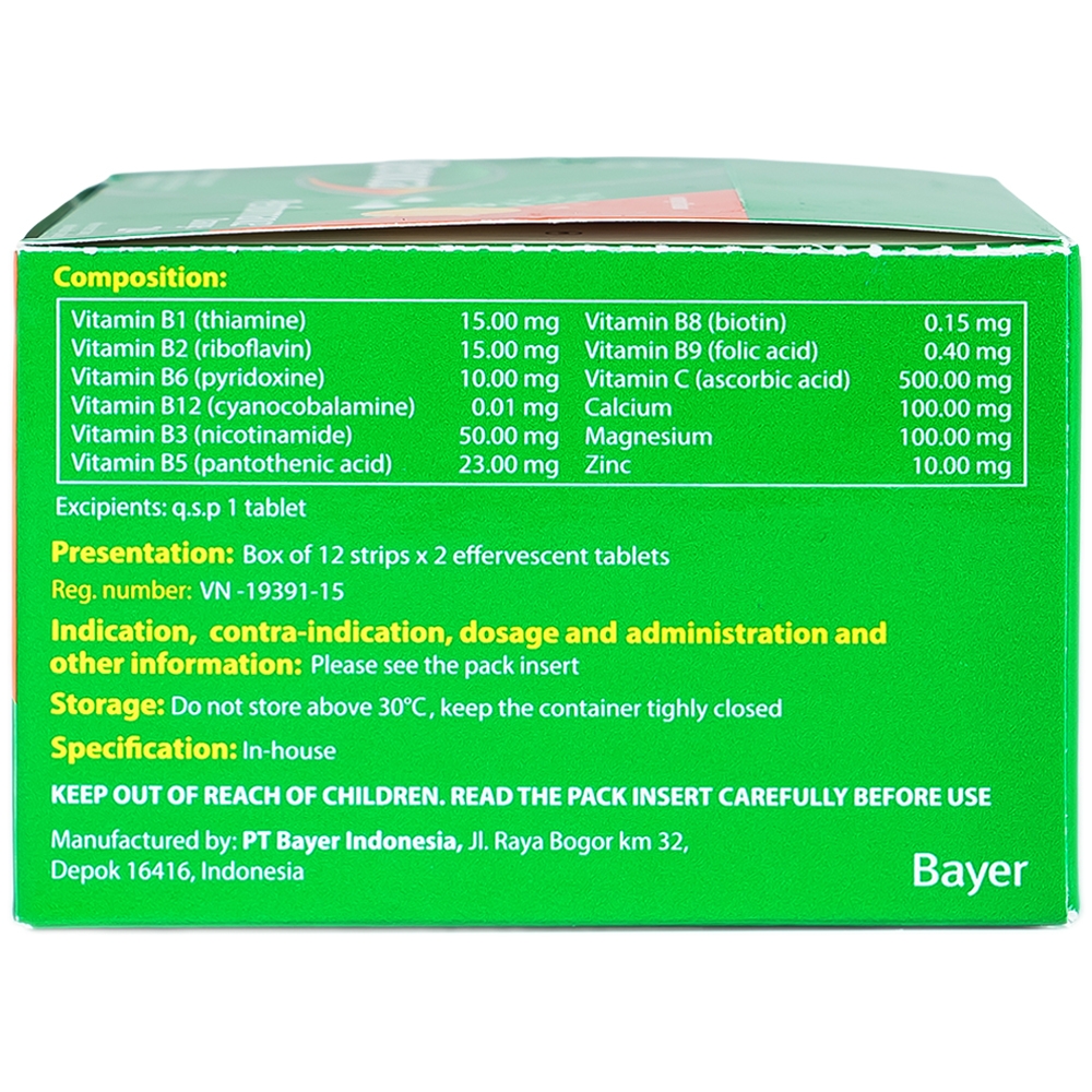 Hình ảnh Viên sủi Berocca Performance Orange Bayer bổ sung vitamin và khoáng chất (12 vỉ x 2 viên)