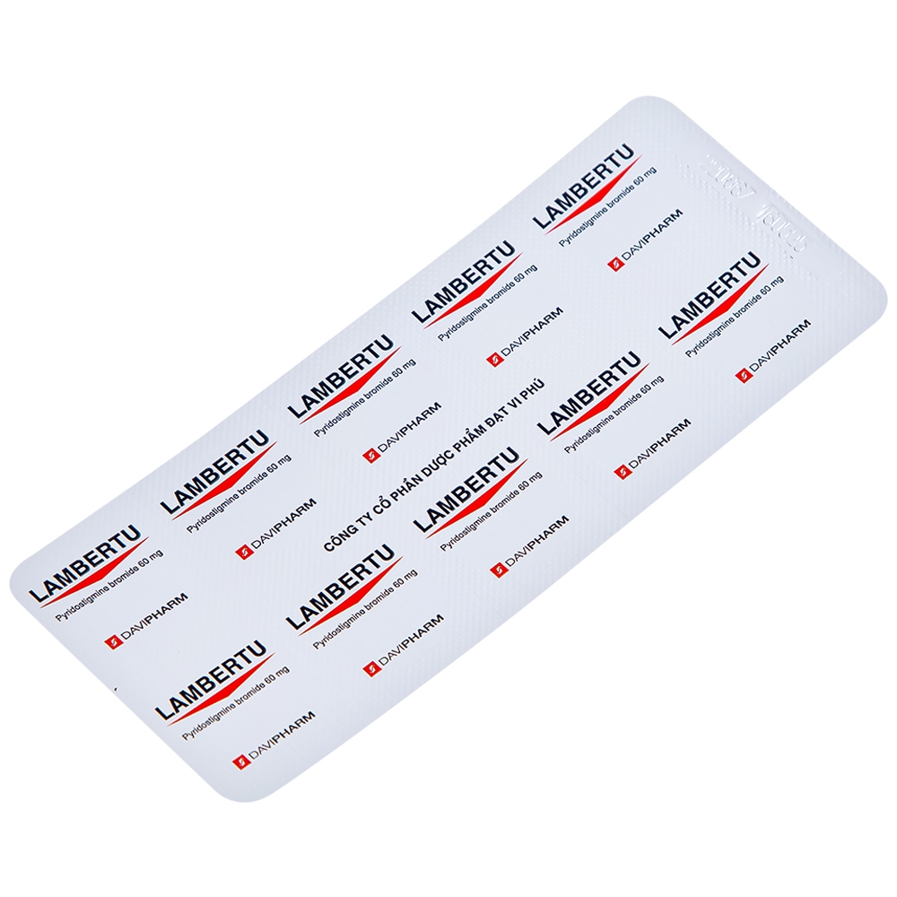 Hình ảnh Viên nén Lambertu 60mg DaviPharm điều trị bệnh nhược cơ (6 vỉ x 10 viên)