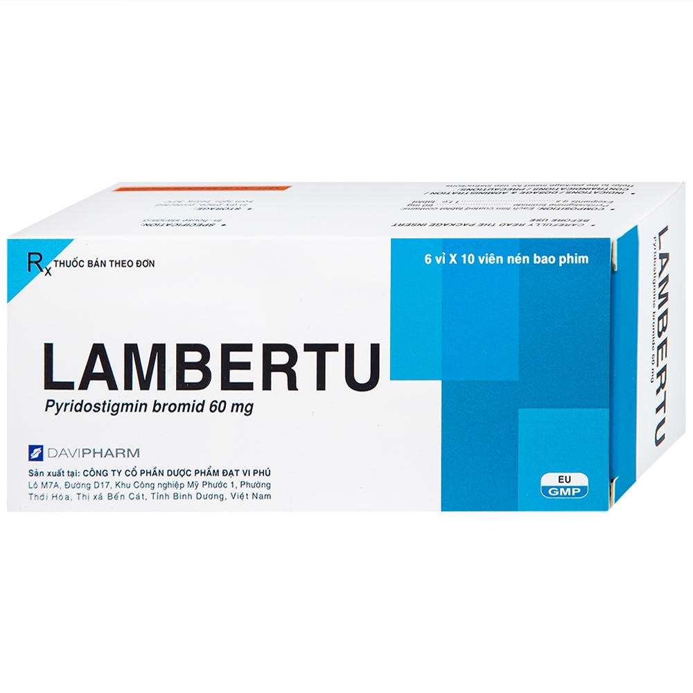 Hình ảnh Viên nén Lambertu 60mg DaviPharm điều trị bệnh nhược cơ (6 vỉ x 10 viên)