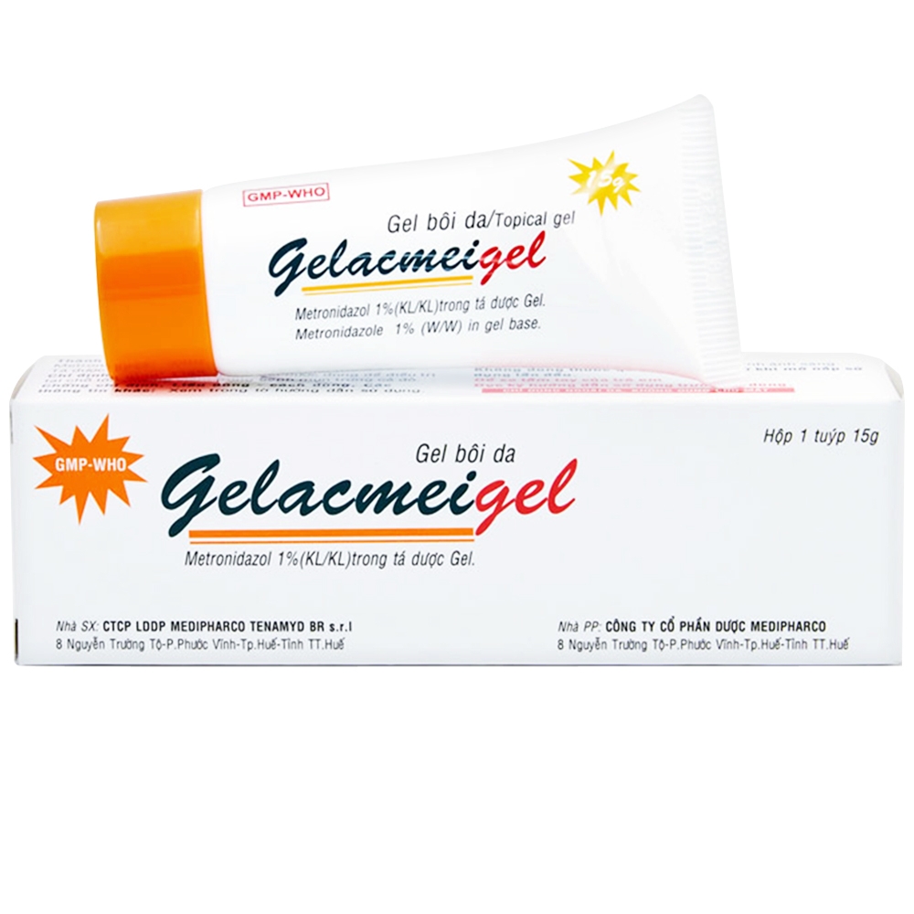 Hình ảnh Gel bôi da Gelacmeigel 1% Medipharco điều trị mụn mủ viêm, nhiễm khuẩn ngoài da (15g)