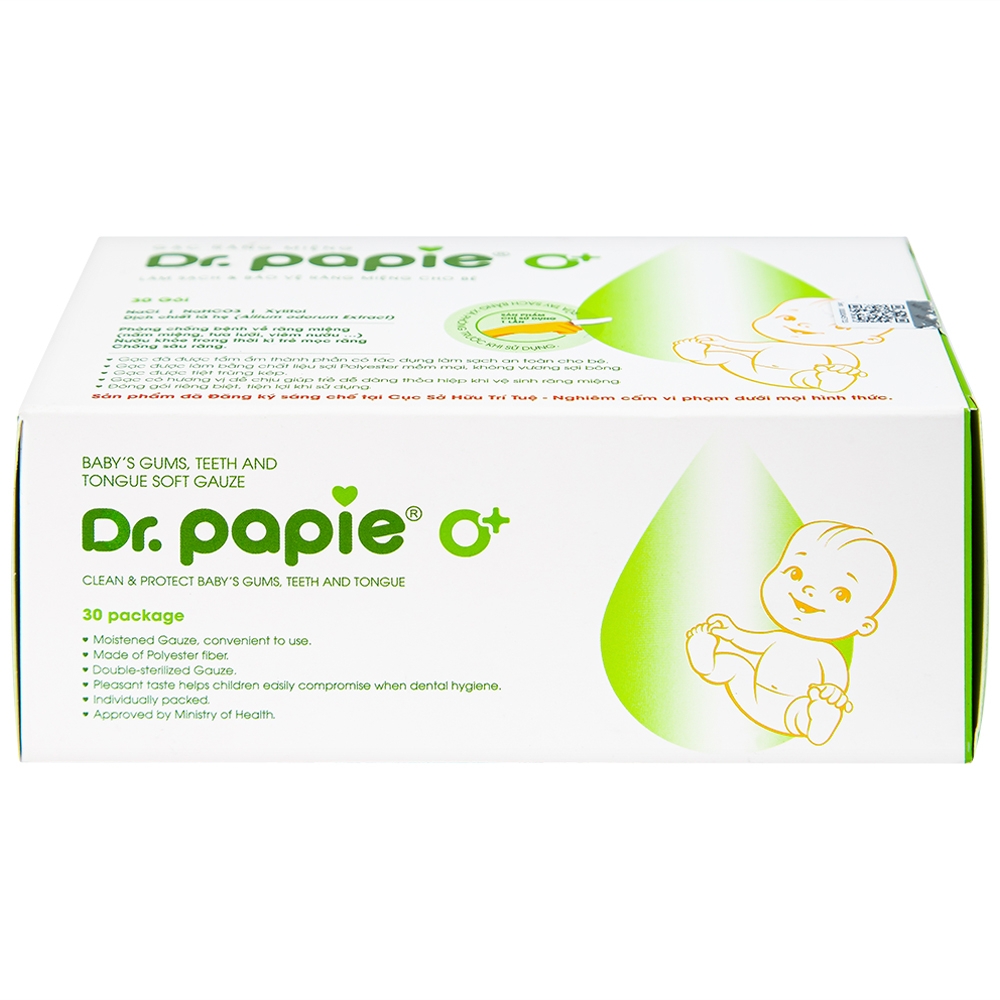 Hình ảnh Gạc răng miệng Dr.Papie làm sạch và bảo vệ răng miệng cho bé (30 gói)