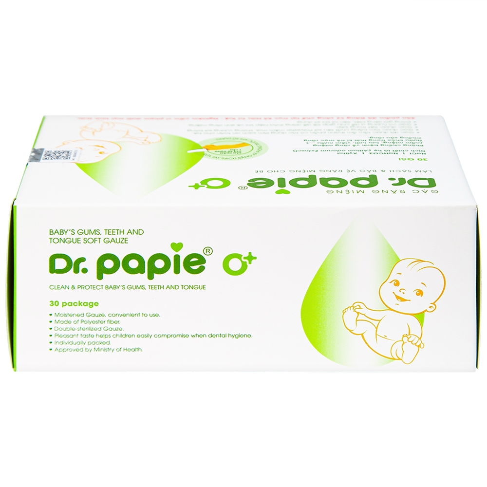 Hình ảnh Gạc răng miệng Dr.Papie làm sạch và bảo vệ răng miệng cho bé (30 gói)