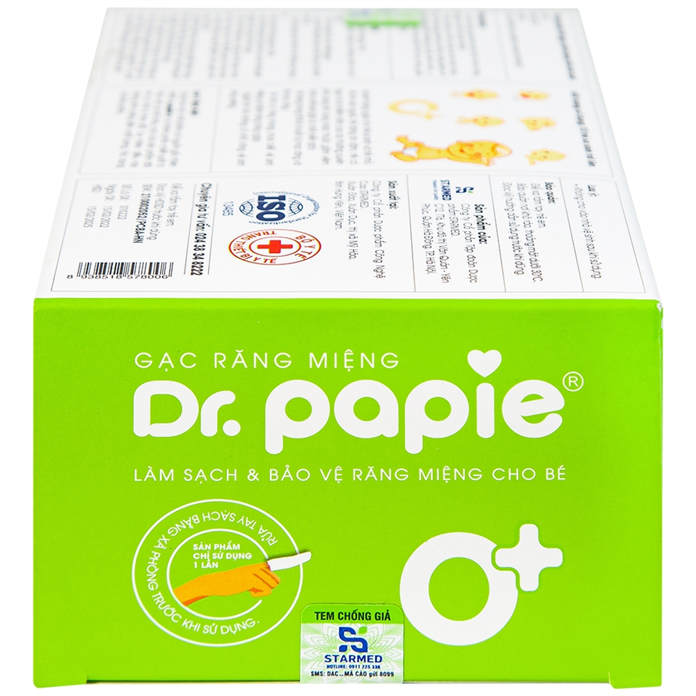 Hình ảnh Gạc răng miệng Dr.Papie làm sạch và bảo vệ răng miệng cho bé (30 gói)