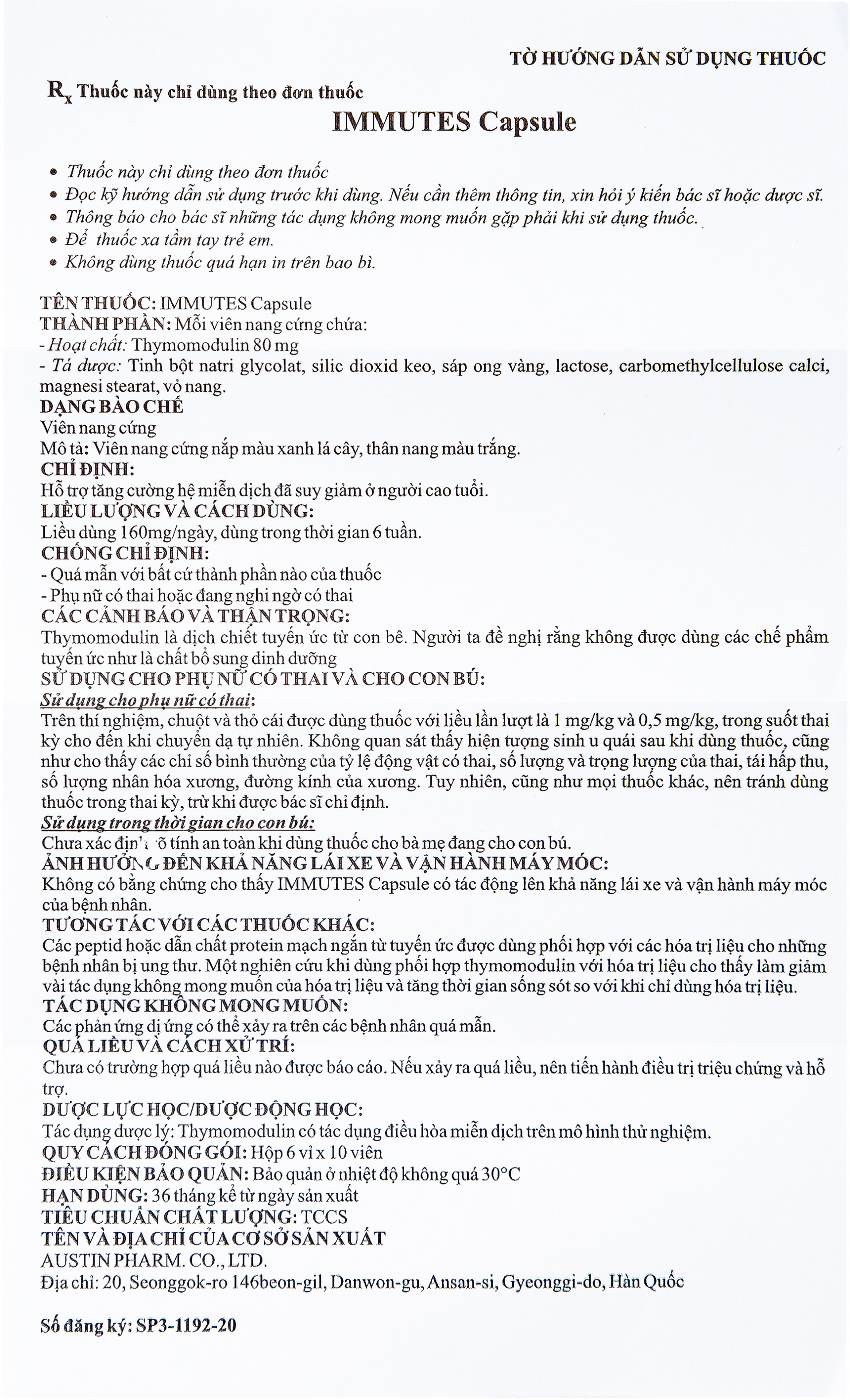 Hình ảnh Thuốc Immutes Capsule 80mg Austin hỗ trợ tăng cường hệ miễn dịch (6 vỉ x 10 viên)