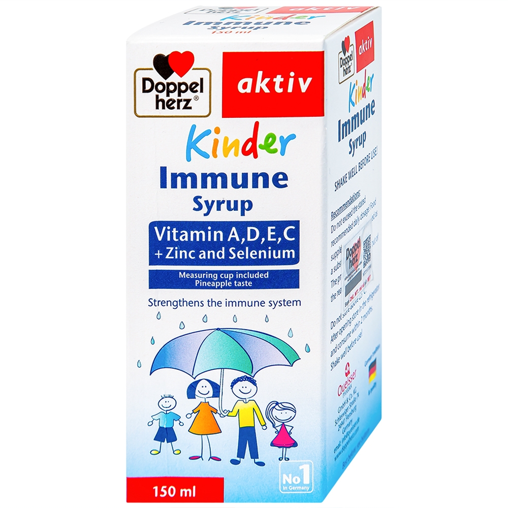 Hình ảnh Siro Kinder Immune Doppelherz Aktiv cung cấp các vitamin và khoáng chất (150ml)