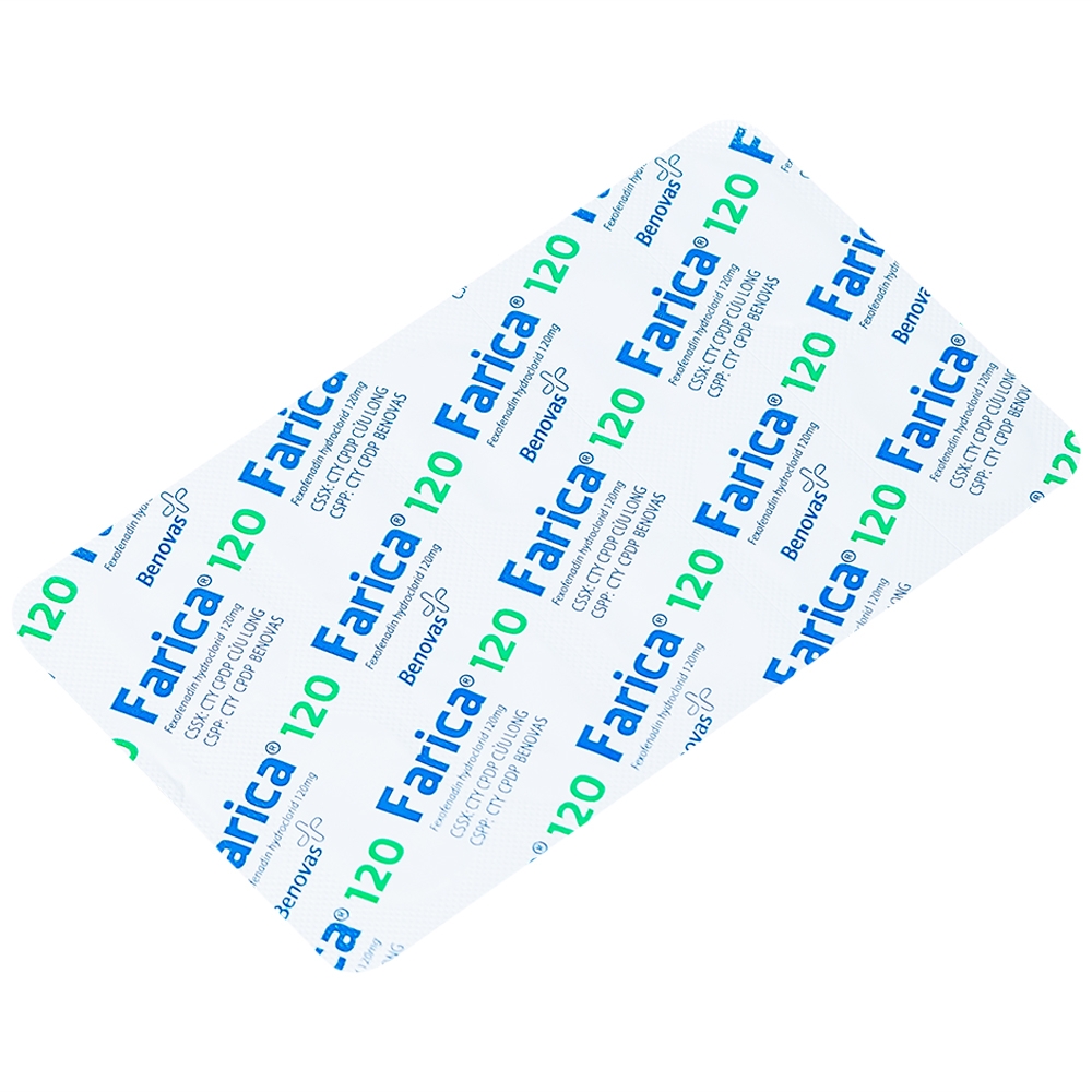 Hình ảnh Thuốc Farica 120 Benovas điều trị viêm mũi dị ứng theo mùa (1 vỉ x 10 viên)
