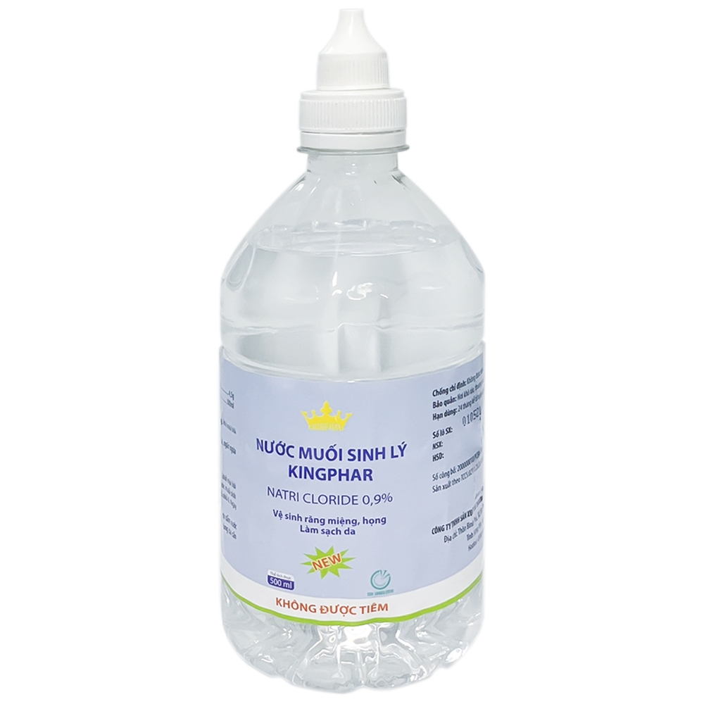 Hình ảnh Nước muối sinh lý Kingphar vệ sinh răng miệng, họng (500ml)