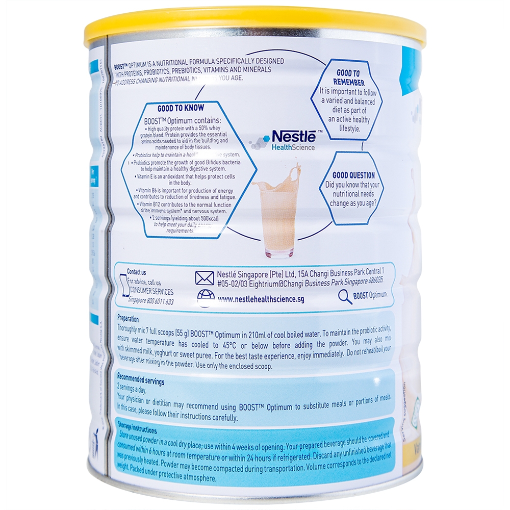 Hình ảnh Sữa Boost Optimum Nestlé bổ sung vitamin, khoáng chất cho cơ thể (800g)