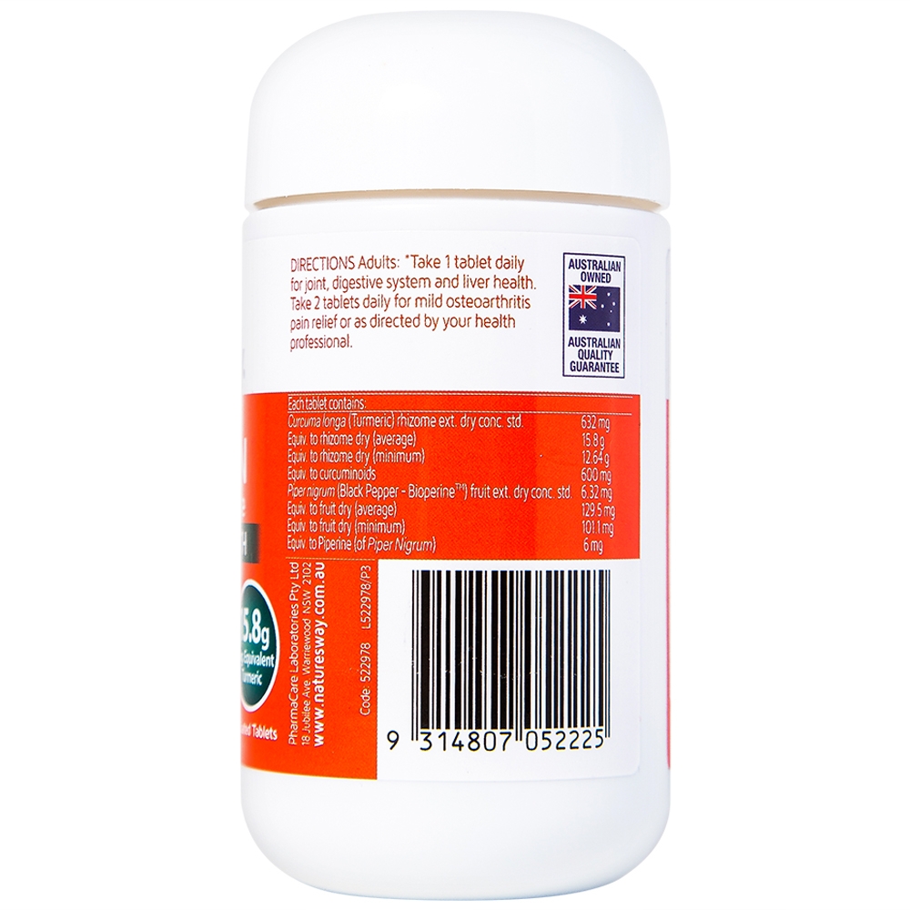 Hình ảnh Viên uống Activated Curcumin Clinical Strength hỗ trợ giảm các triệu chứng viêm khớp, thoái hóa khớp (30 viên)