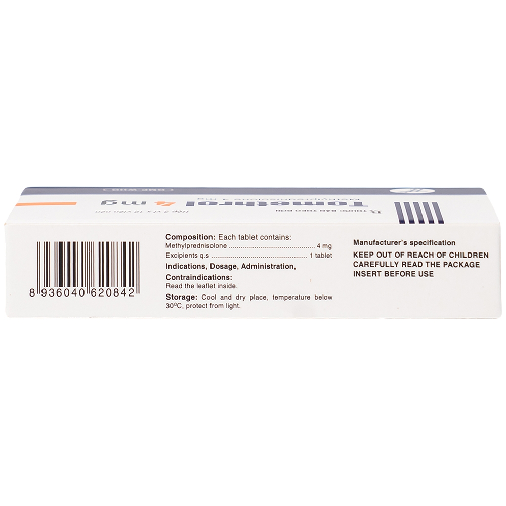 Hình ảnh Thuốc Tomethrol 4mg điều trị rối loạn do thấp khớp ( 3 vỉ x 10 viên)