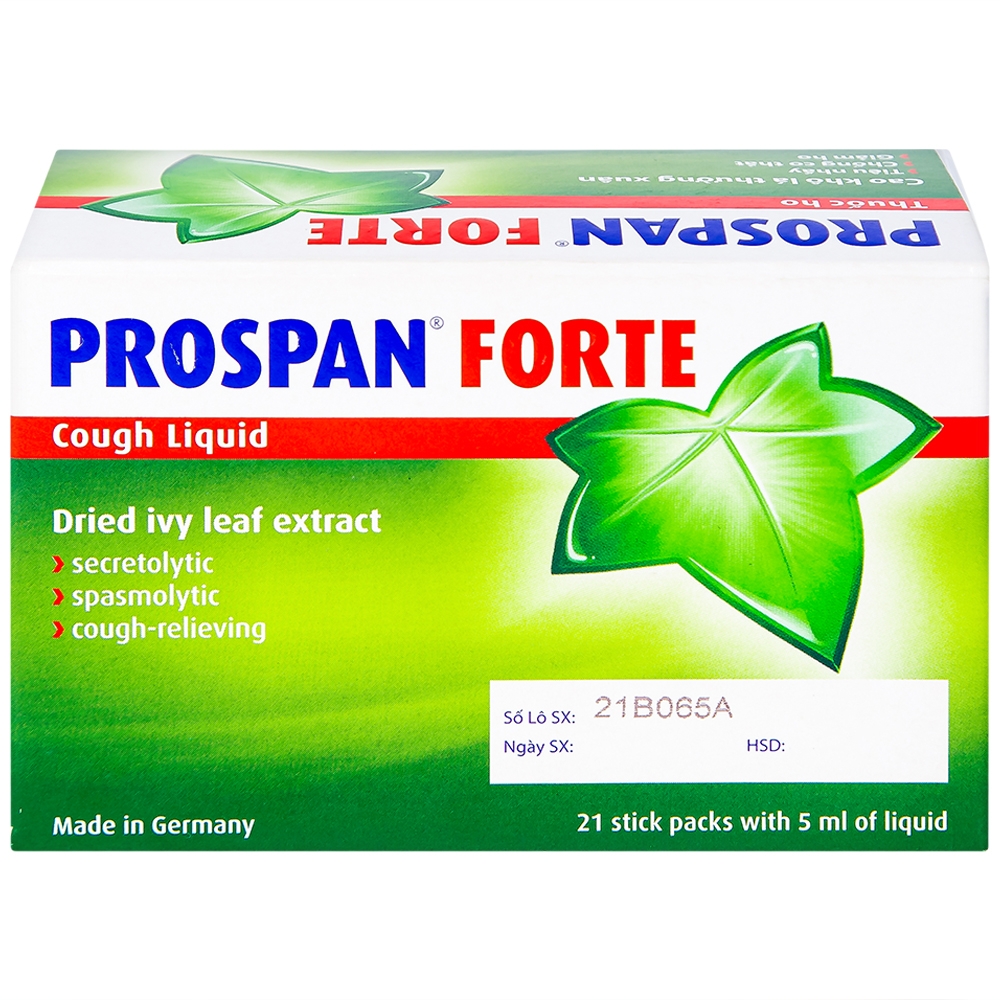 Hình ảnh Thuốc ho Prospan Forte Engelhard điều trị viêm đường hô hấp cấp (21 túi x 5ml)