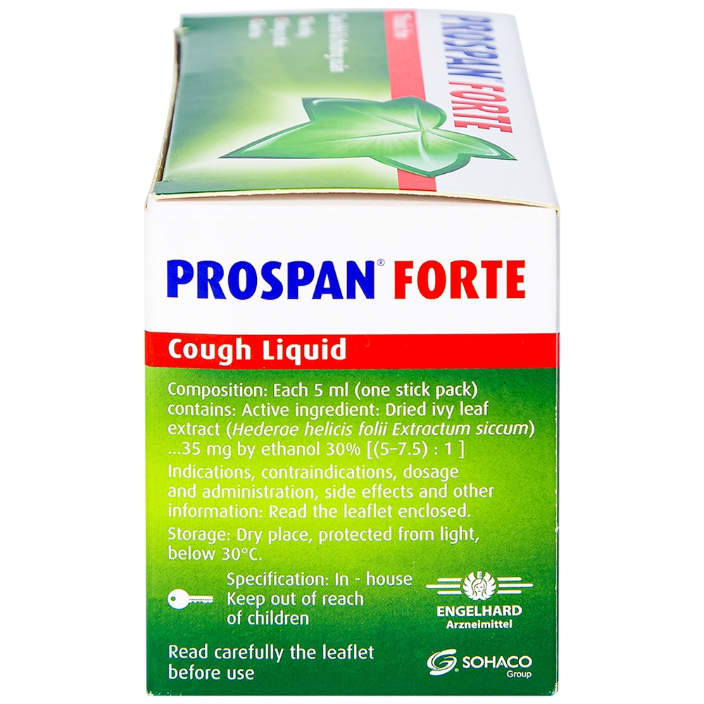 Hình ảnh Thuốc ho Prospan Forte Engelhard điều trị viêm đường hô hấp cấp (21 túi x 5ml)