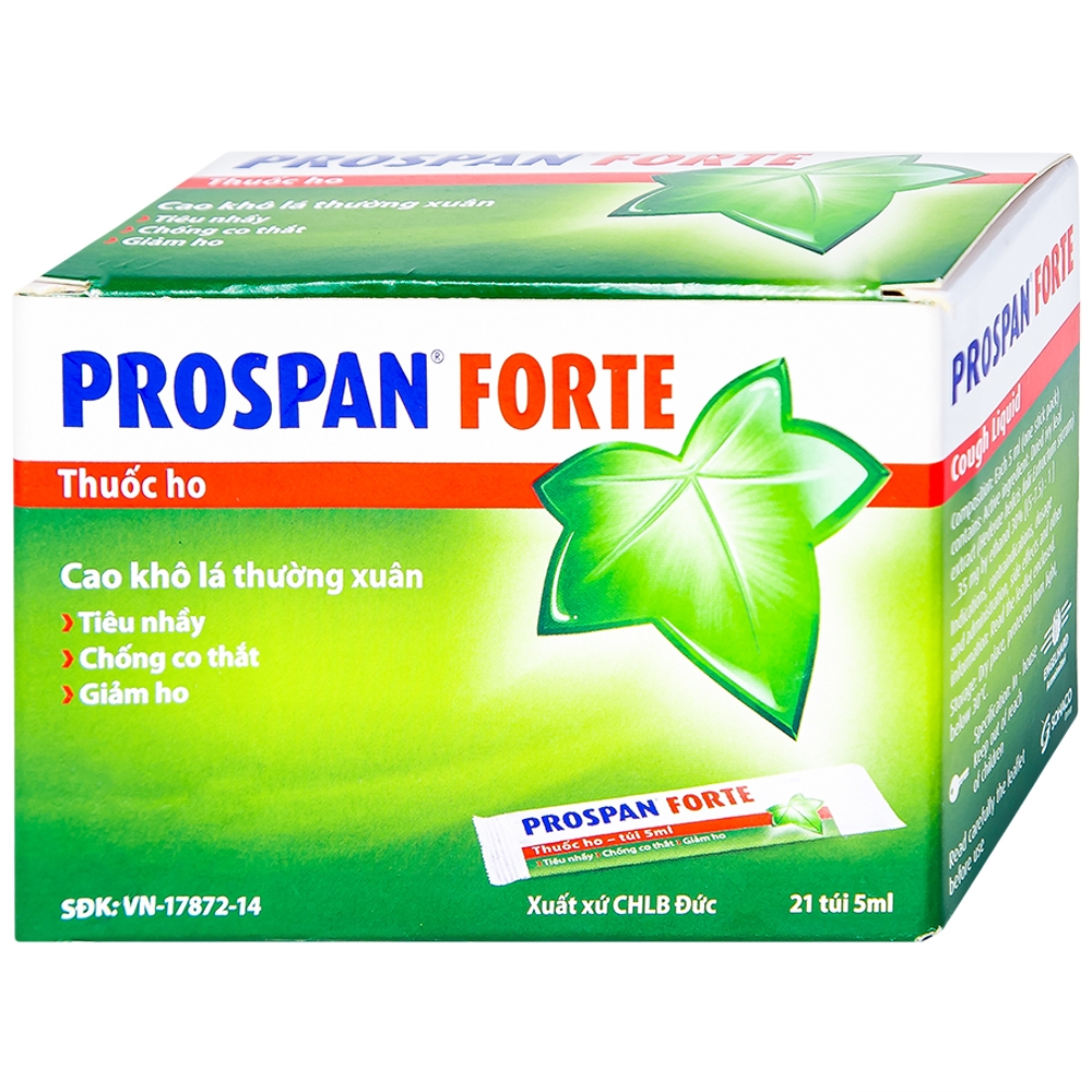 Hình ảnh Thuốc ho Prospan Forte Engelhard điều trị viêm đường hô hấp cấp (21 túi x 5ml)