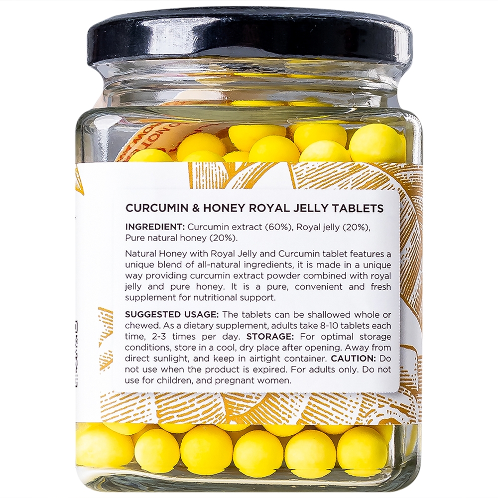 Hình ảnh Viên Tinh Nghệ Mật Ong Sữa Chúa Honeyland tăng cường đề kháng, sức khỏe (120g)