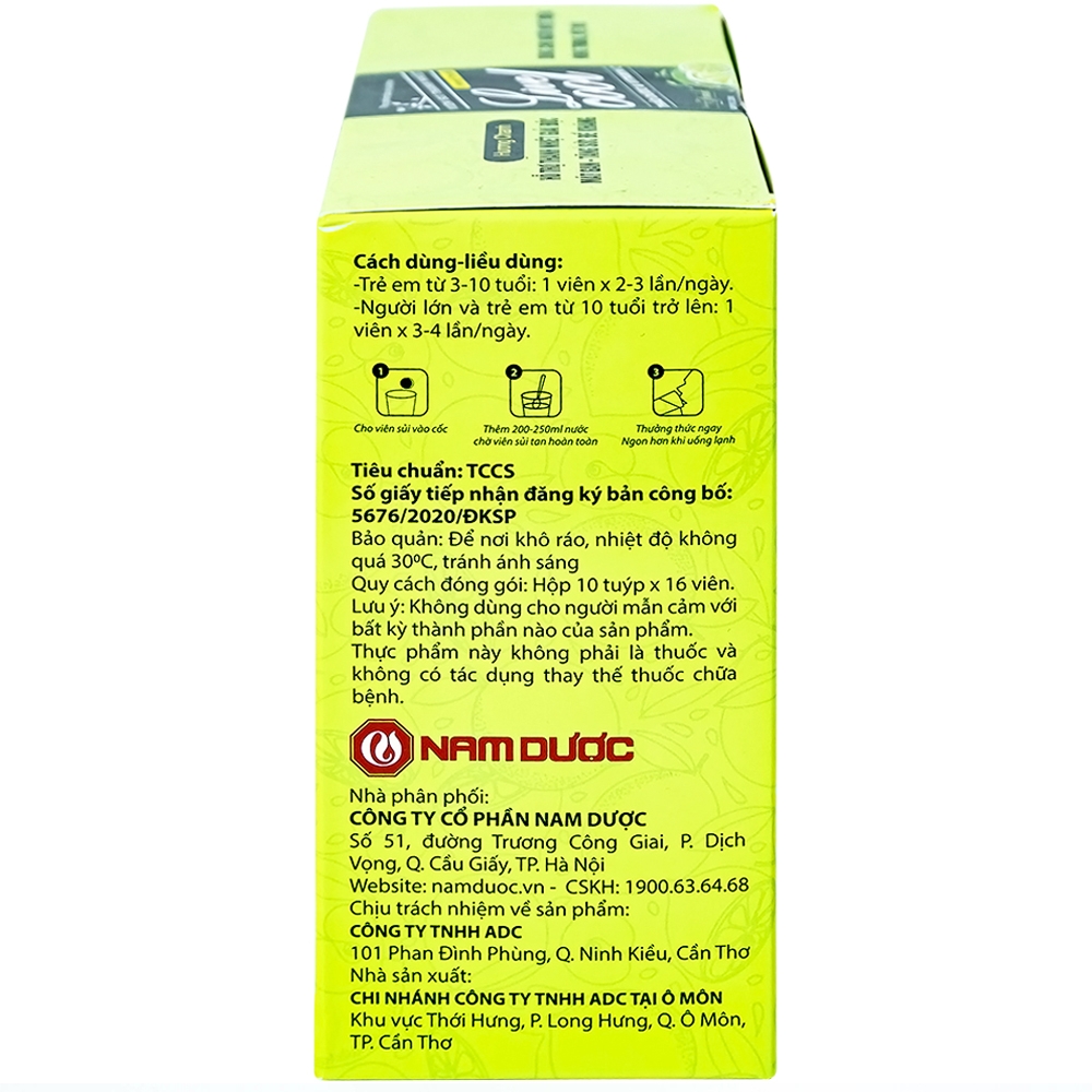 Hình ảnh Viên sủi Thanh Nhiệt Livecool Nam Dược hương chanh giải độc, mát gan, tăng cường sức đề kháng (16 viên)