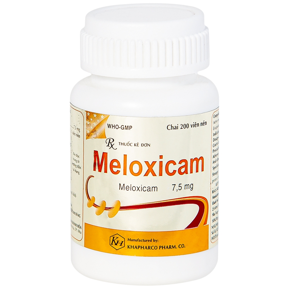 Hình ảnh Viên nén Meloxicam 7.5mg Khapharco điều trị thoái hóa khớp, viêm cột sống dính khớp (200 viên)