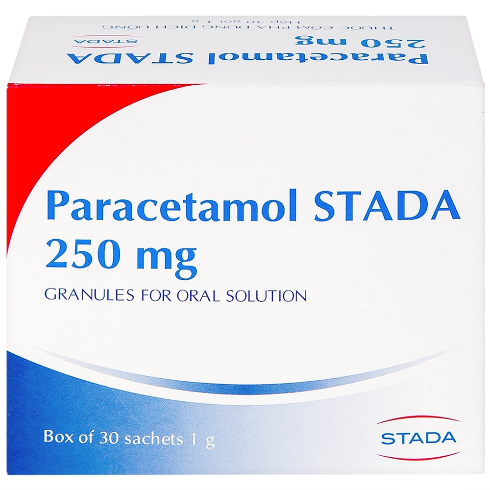 Hình ảnh Cốm Paracetamol Stada 250mg điều trị các cơn đau do cảm cúm, nhức đầu, đau họng (30 gói x 1g)