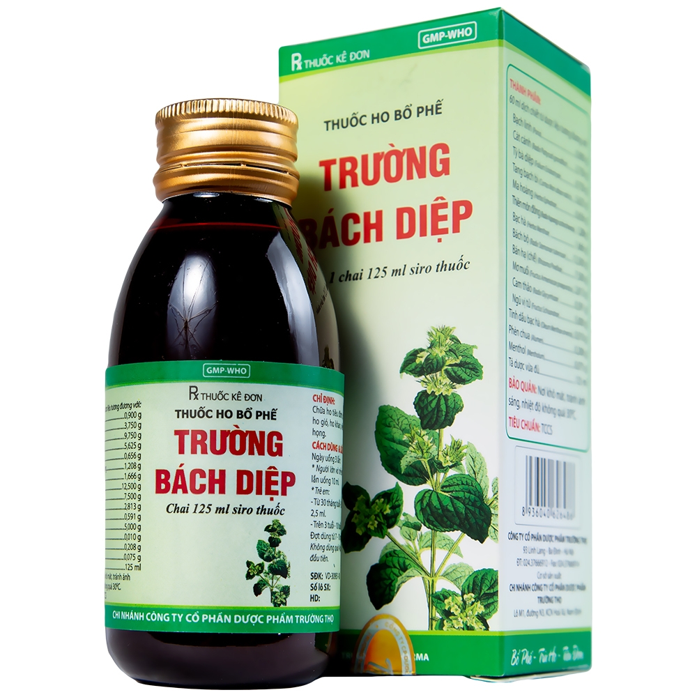 Hình ảnh Thuốc ho bổ phế Trường Bạch Diệp Trường Thọ chữa ho tiêu đờm, chuyên trị ho cảm (125ml)