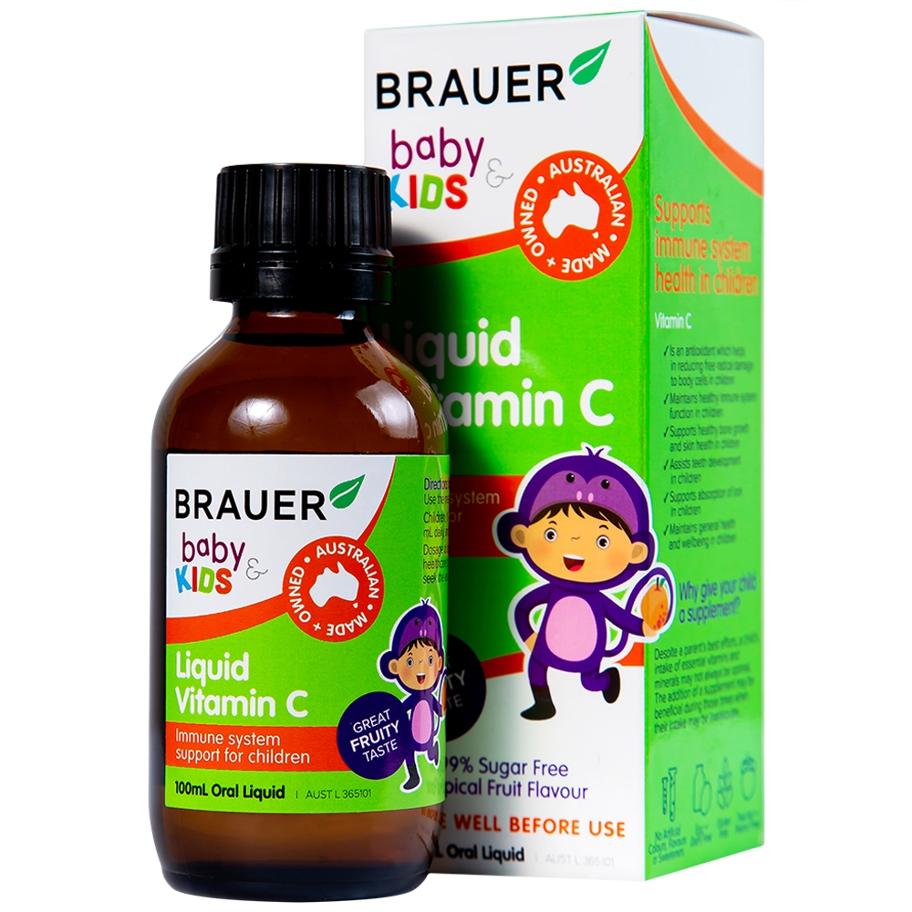 Hình ảnh Siro Brauer Baby Kids Liquid bổ sung vitamin C, tăng cường sức đề kháng cho cơ thể (100ml)