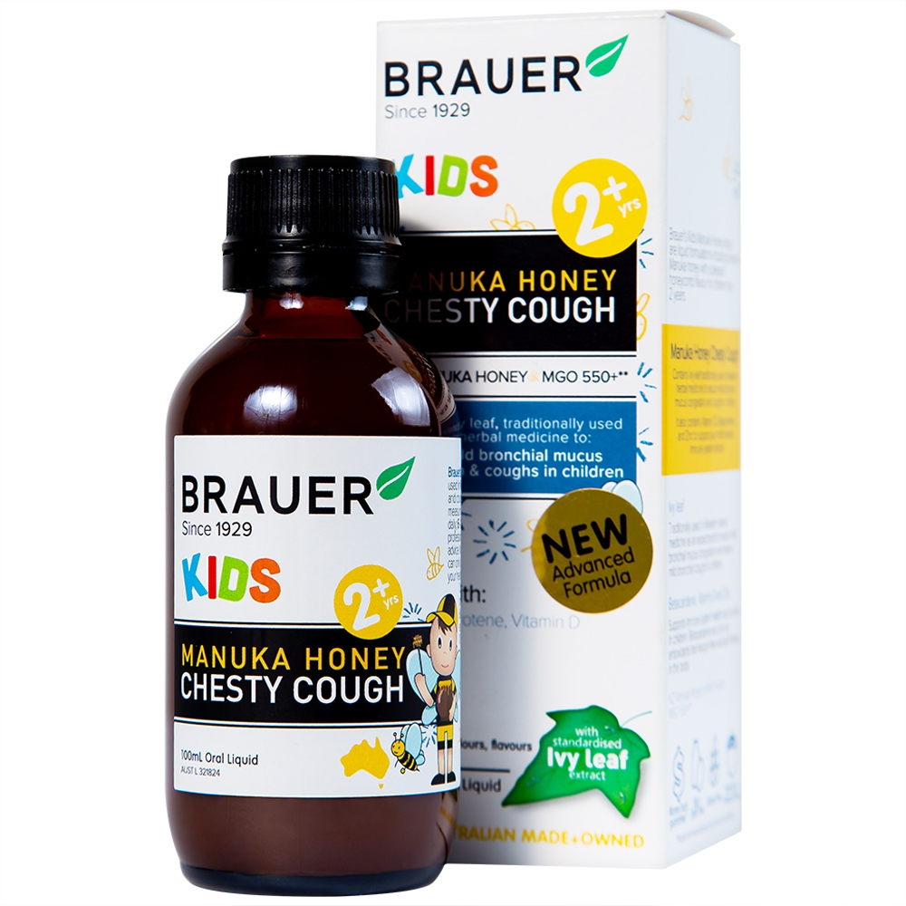 Hình ảnh Siro Brauer Kids Manuka Honey Chesty Cough hỗ trợ tăng cường sức đề kháng, hạn chế ho nhiều (100ml)