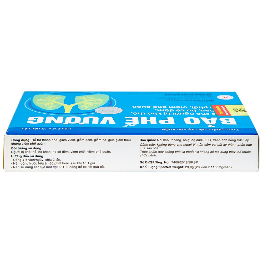 Hình ảnh Viên uống Bảo Phế Vương Quang Minh hỗ trợ thanh phế, giảm viêm, giảm đờm, giảm ho (20 viên)