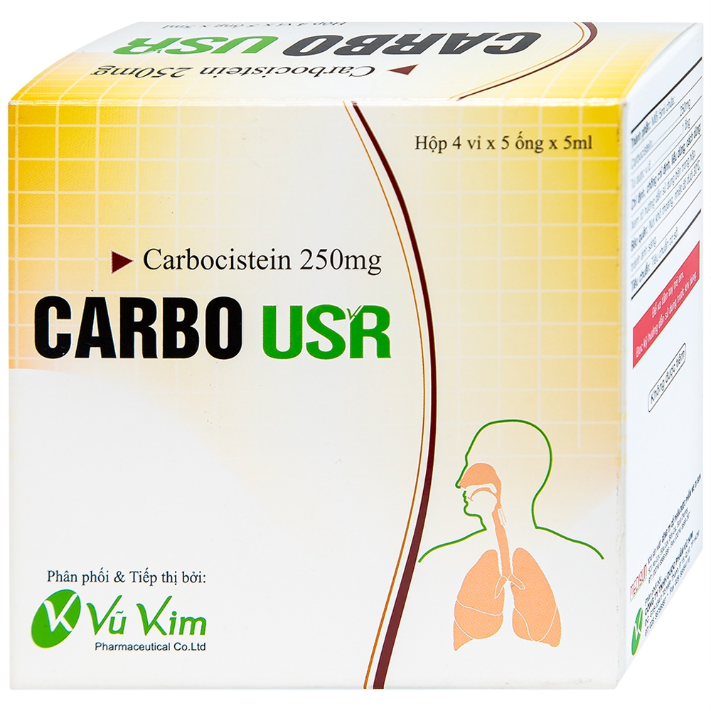Hình ảnh Thuốc Carbo USR 250mg Medisun điều trị rối loạn đường hô hấp (4 vỉ x 5 ống)