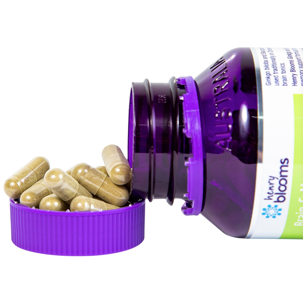 Hình ảnh Viên uống Ginkgo And Brahmi 3000 Henry Blooms hỗ trợ hoạt huyết (60 viên)