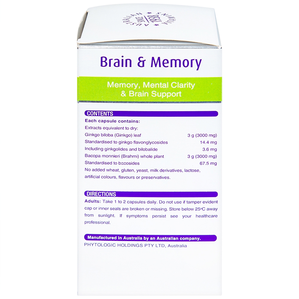 Hình ảnh Viên uống Ginkgo And Brahmi 3000 Henry Blooms hỗ trợ hoạt huyết (60 viên)