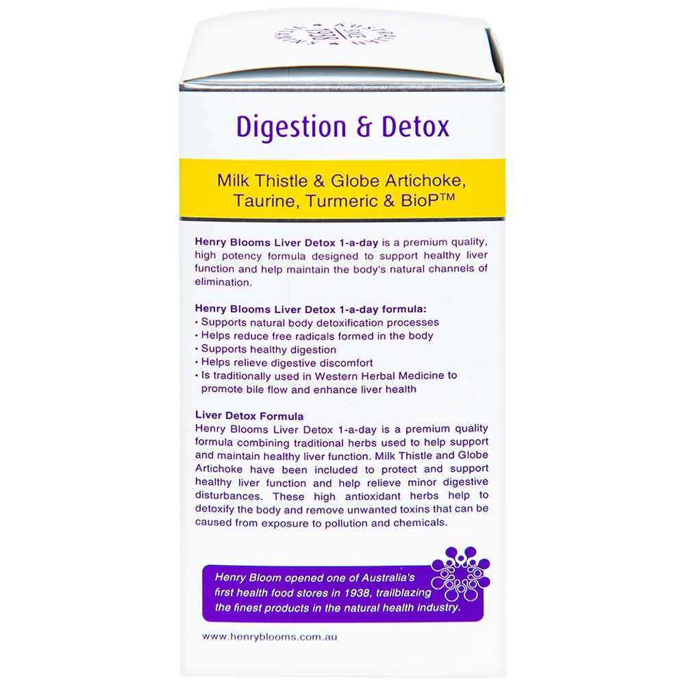 Hình ảnh Viên uống Liver Detox 1-A-Day Henry Blooms hỗ trợ giải độc gan, bảo vệ gan (60 viên)