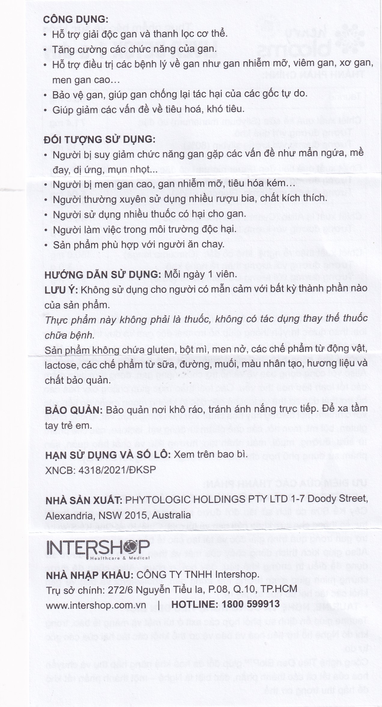 Hình ảnh Viên uống Liver Detox 1-A-Day Henry Blooms hỗ trợ giải độc gan, bảo vệ gan (60 viên)