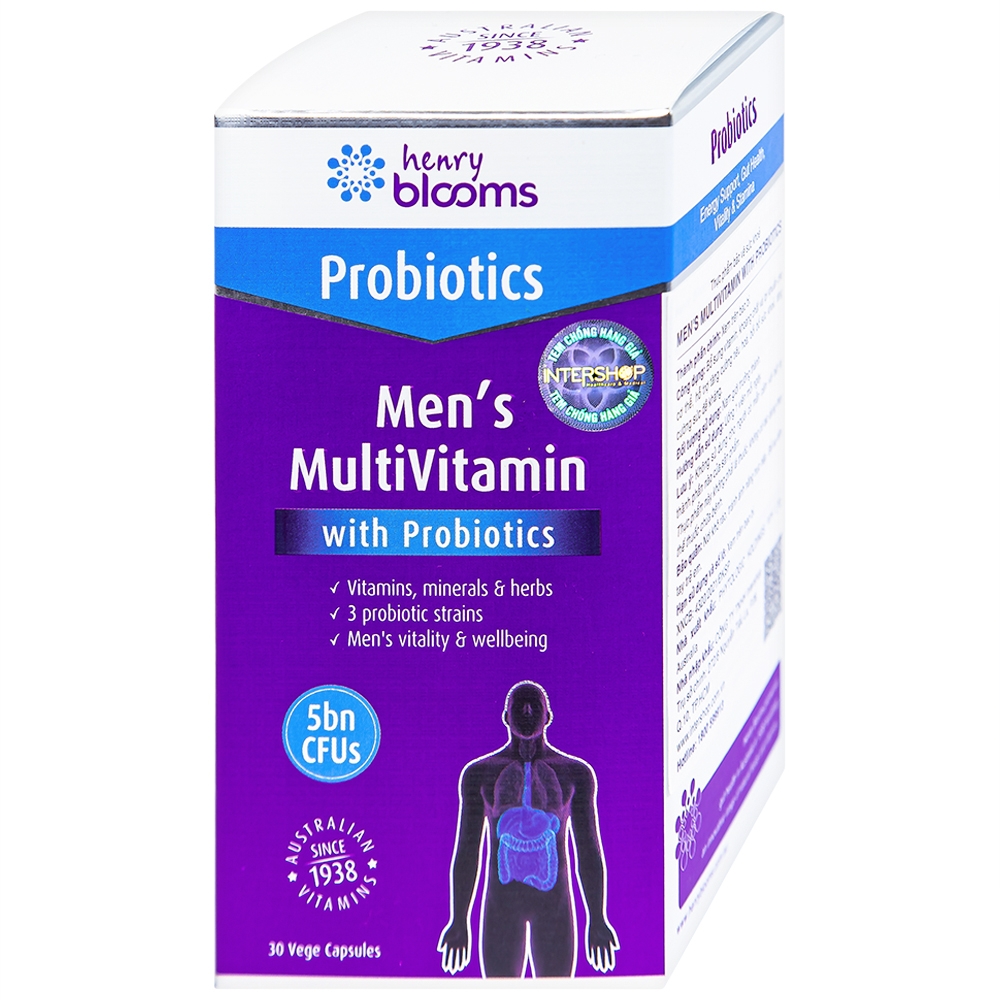 Hình ảnh Viên uống Men's Multivitamin With Probiotics Henry Blooms cung cấp năng lượng và chất dinh dưỡng cần thiết (30 viên)