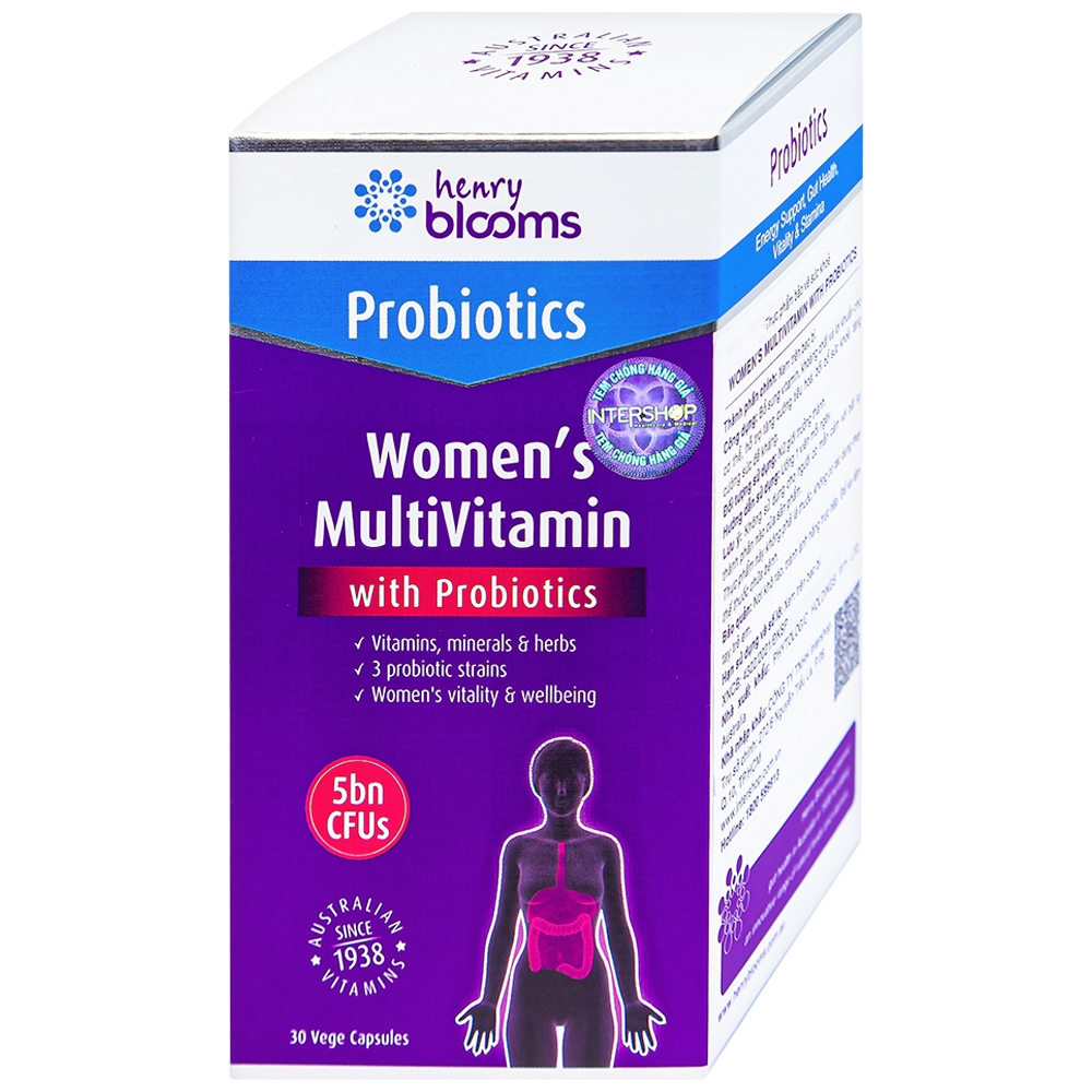 Hình ảnh Viên uống Women's Multivitamin With Probiotics Henry Blooms cung cấp năng lượng và chất dinh dưỡng cần thiết (30 viên)