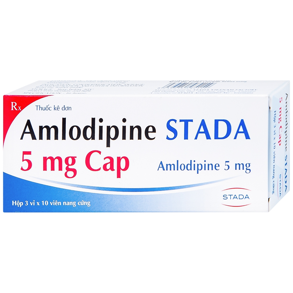 Hình ảnh Thuốc Amlodipine Stada 5mg Cap điều trị tăng huyết áp, đau thắt ngực (3 vỉ x 10 viên)