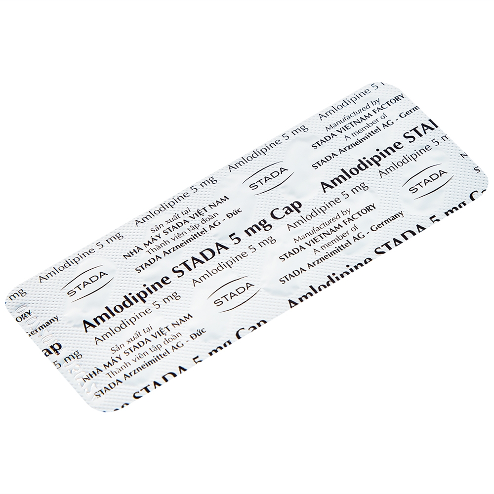 Hình ảnh Thuốc Amlodipine Stada 5mg Cap điều trị tăng huyết áp, đau thắt ngực (3 vỉ x 10 viên)