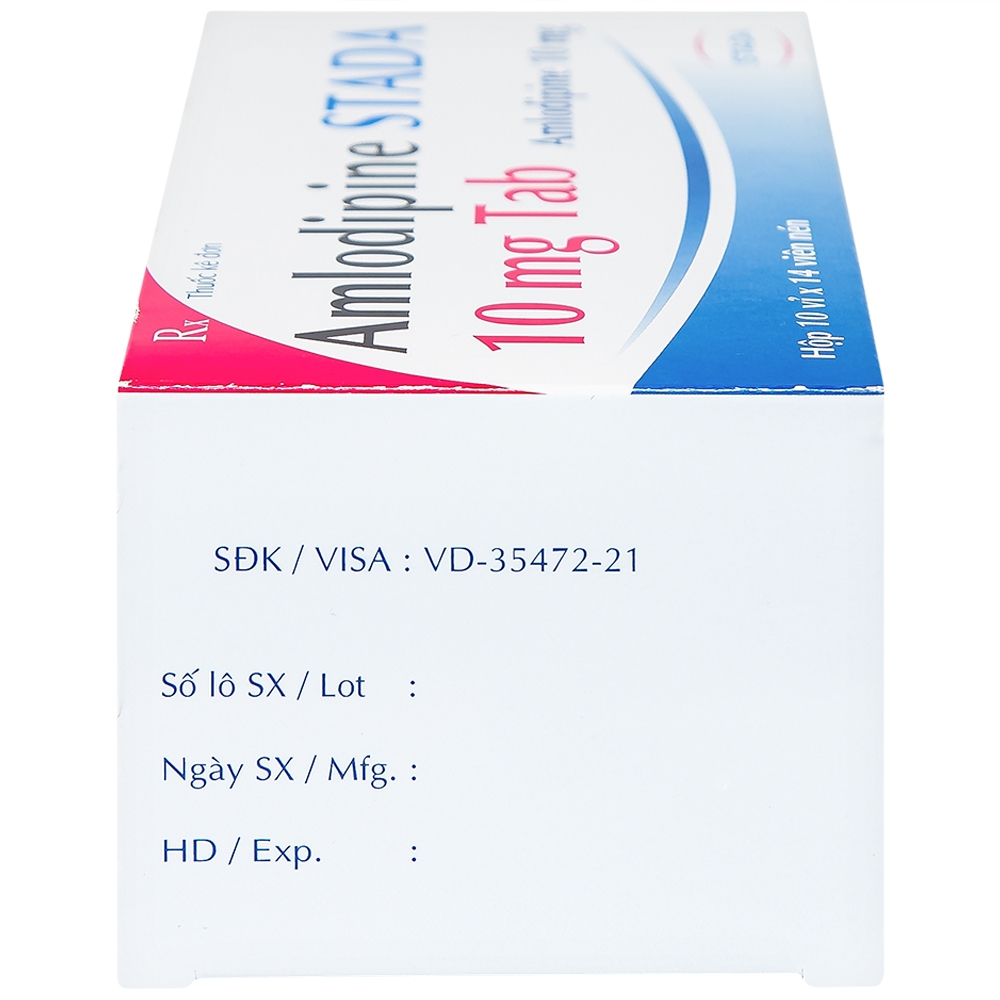 Hình ảnh Thuốc Amlodipine Stada 10mg Tab điều trị tăng huyết áp, đau thắt ngực (10 vỉ x 14 viên)