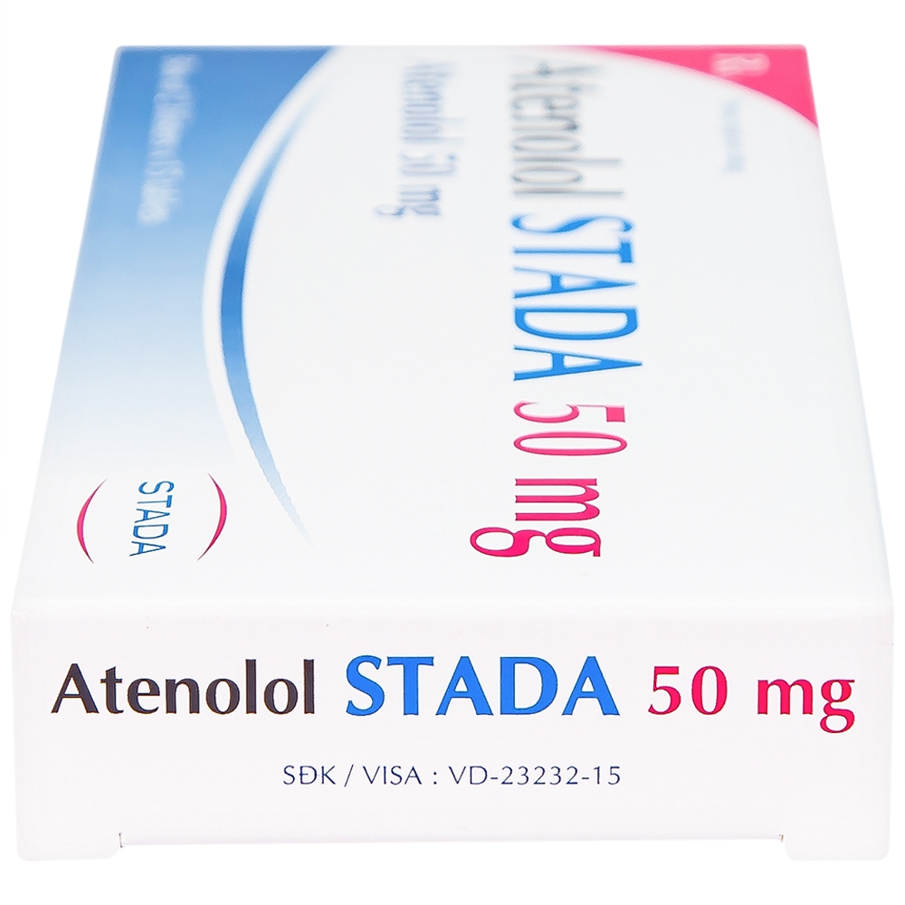 Hình ảnh Thuốc Atenolol Stada 50mg điều trị tăng huyết áp, đau thắt ngực (2 vỉ x 15 viên)