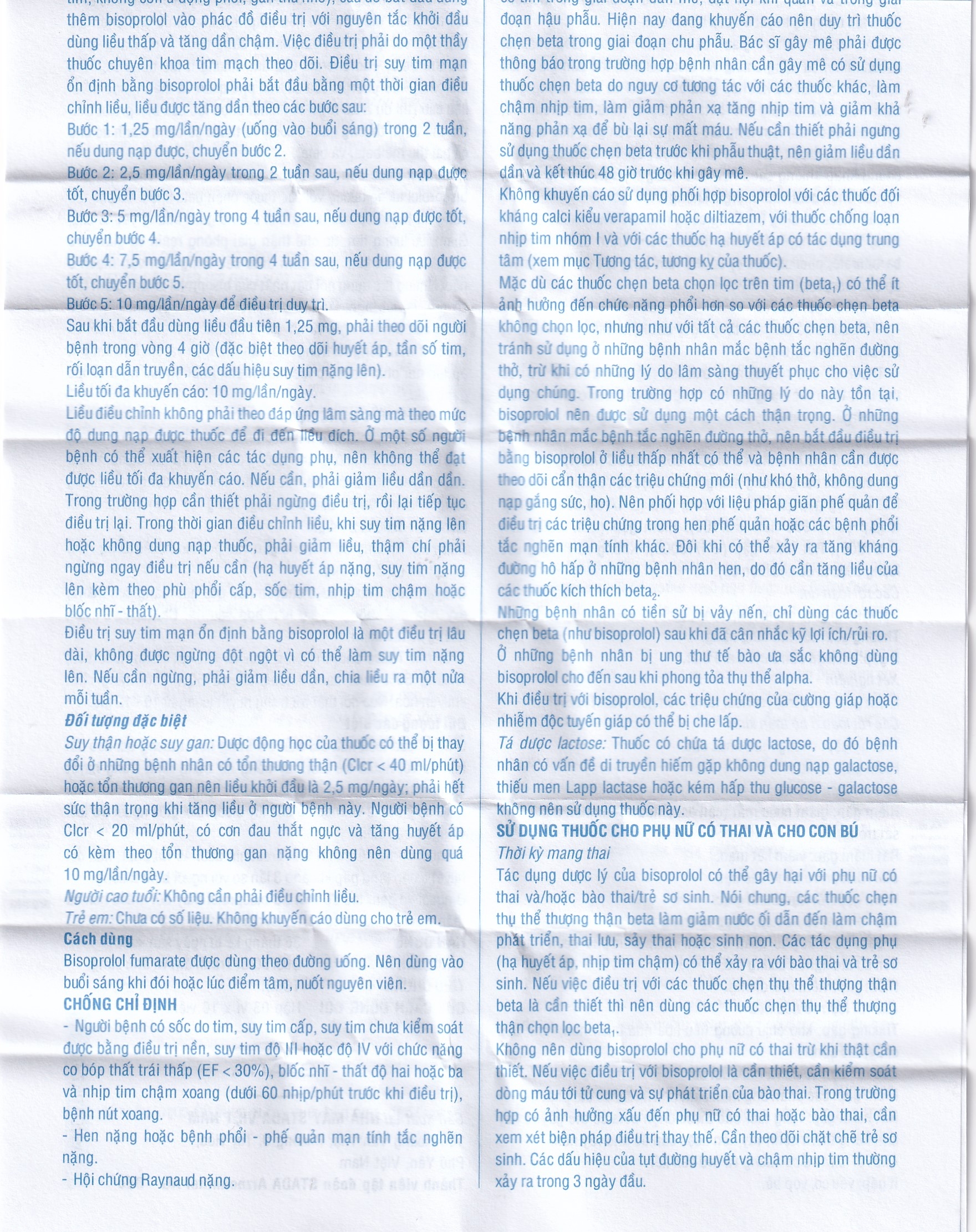 Hình ảnh Thuốc Bisoprolol Stada 5mg điều trị tăng huyết áp, đau thắt ngực mạn tính ổn định (3 vỉ x 10 viên)