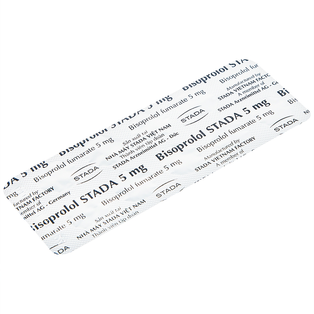 Hình ảnh Thuốc Bisoprolol Stada 5mg điều trị tăng huyết áp, đau thắt ngực mạn tính ổn định (3 vỉ x 10 viên)