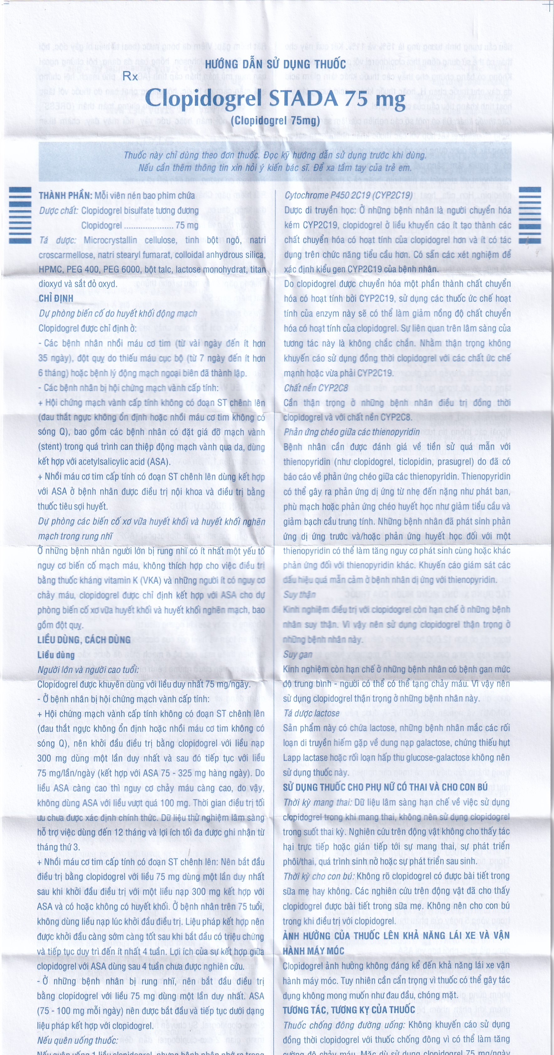 Hình ảnh Thuốc Clopidogrel Stada 75mg dự phòng biến cố do huyết khối động mạch (2 vỉ x 14 viên)