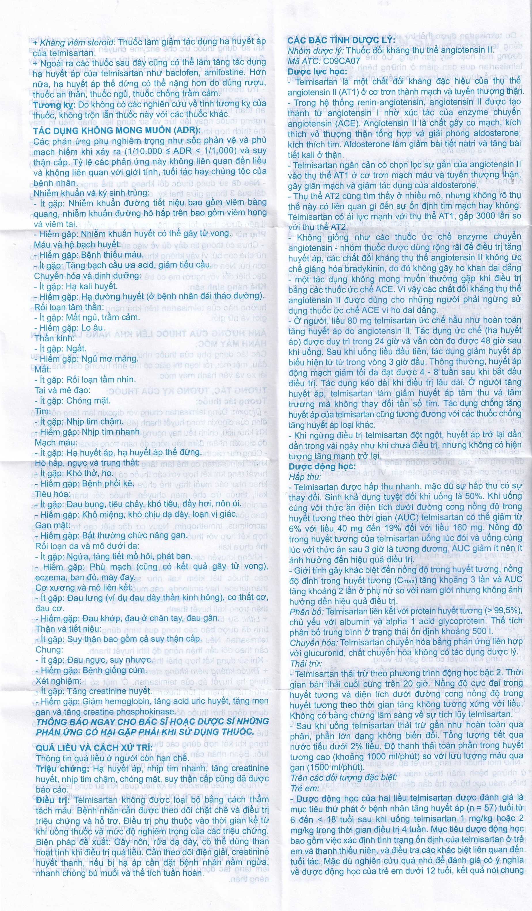 Hình ảnh Thuốc Telmisartan 40 A.T An Thiên điều trị tăng huyết áp (3 vỉ x 10 viên)