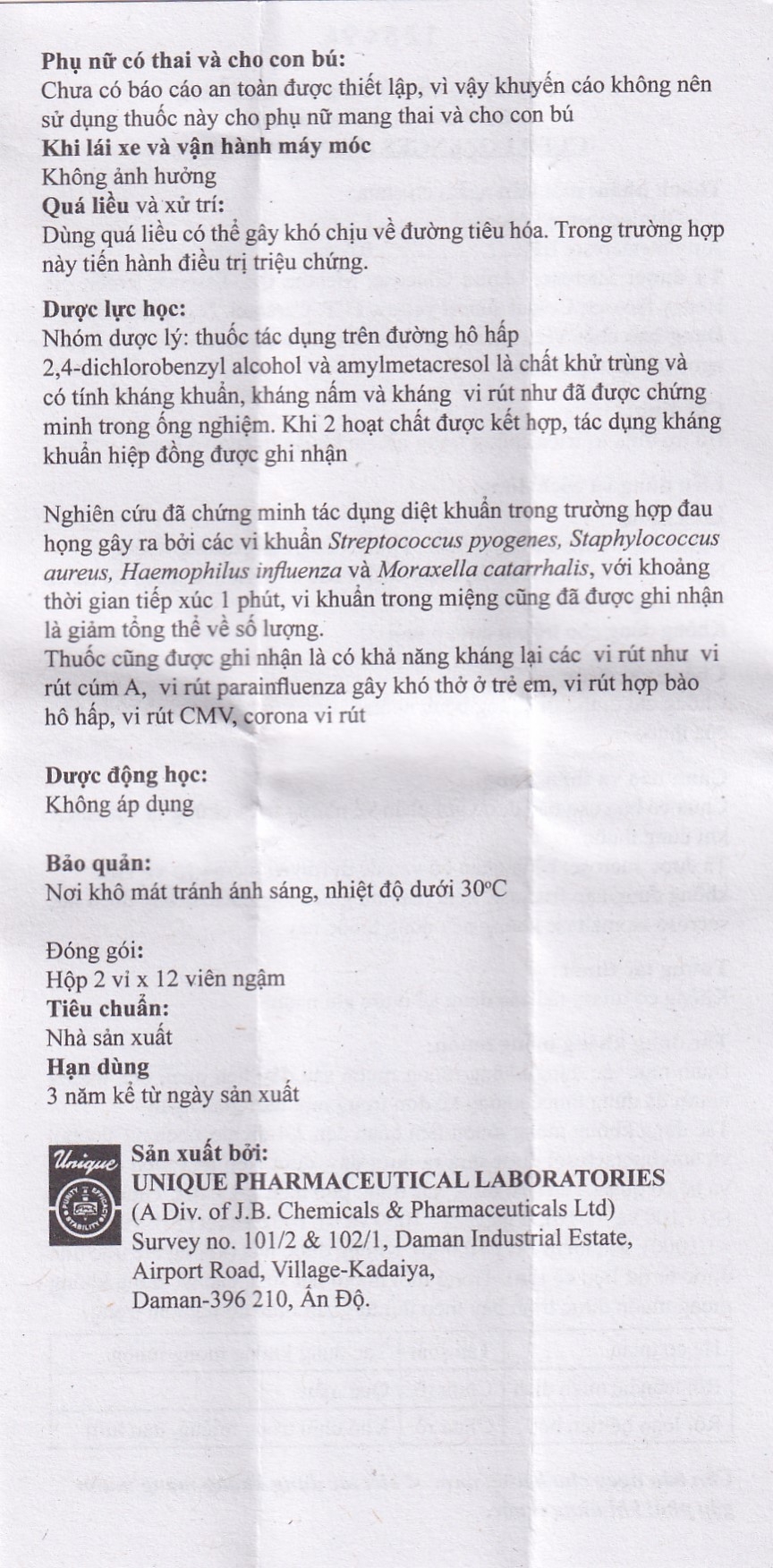Hình ảnh Viên ngậm Cufo vị mật ong chanh hỗ trợ điều trị triệu chứng trong nhiễm khuẩn miệng và họng (2 vỉ x 12 viên)