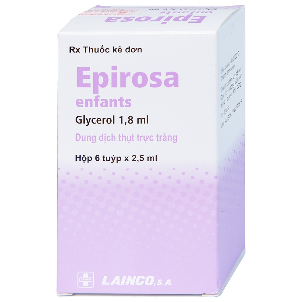 Hình ảnh Dung dịch thụt trực tràng Epirosa Enfants Lainco giảm triệu chứng táo bón (6 tuýp x 2.5ml)