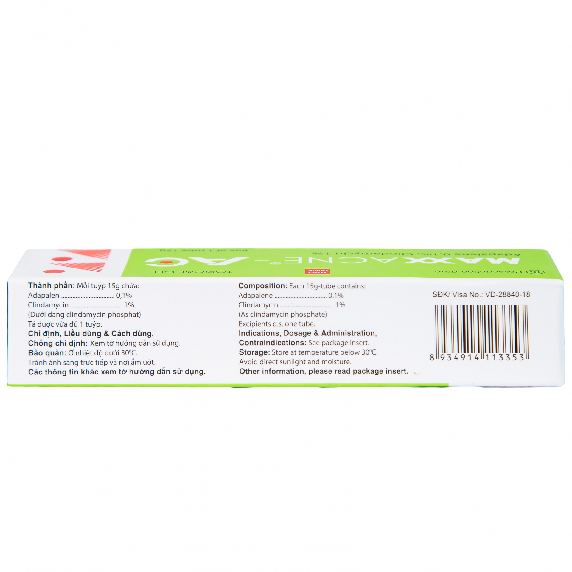 Hình ảnh Gel bôi da Maxx Acne-AC Ampharco U.S.A điều trị mụn trứng cá (15g)