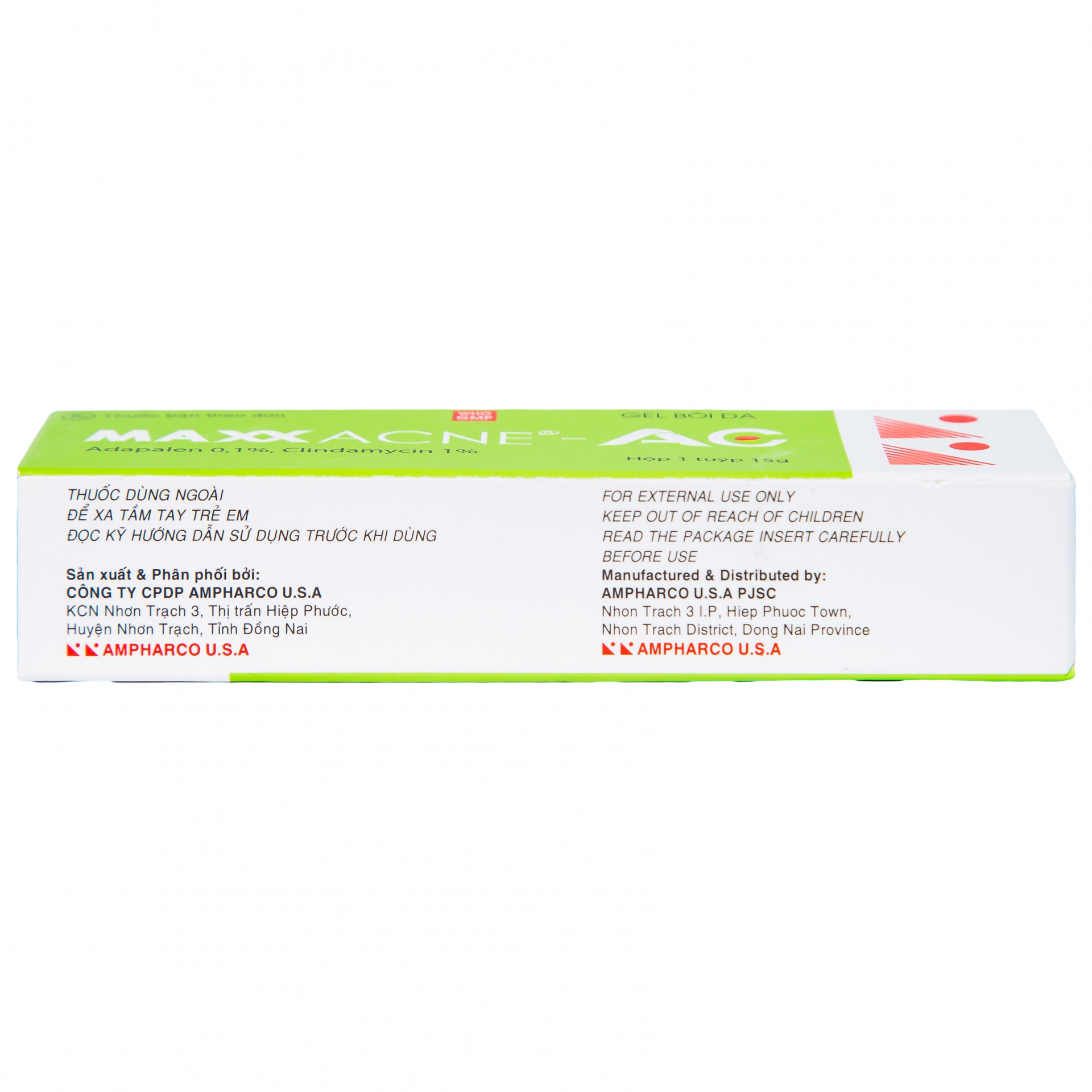 Hình ảnh Gel bôi da Maxx Acne-AC Ampharco U.S.A điều trị mụn trứng cá (15g)