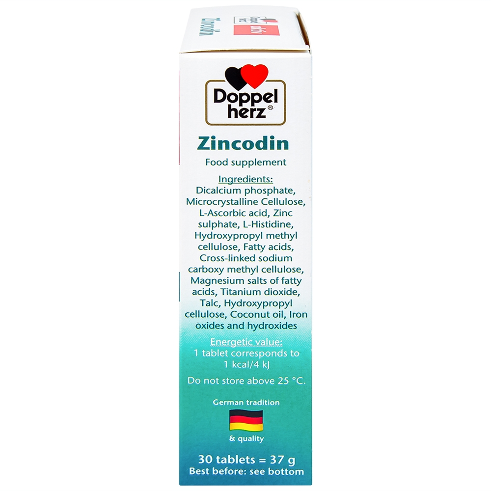Hình ảnh Viên uống Zincodin Doppelherz Aktiv bổ sung kẽm và L-histidine (3 vỉ x 10 viên)