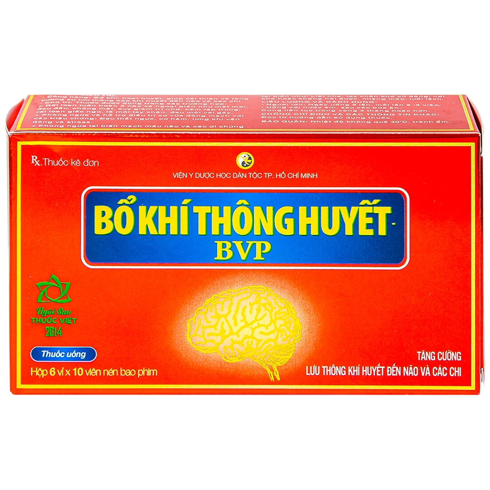 Hình ảnh Thuốc Bổ Khí Thông Huyết BVP tăng cường lưu thông khí huyết đến não và các chi (6 vỉ x 10 viên)